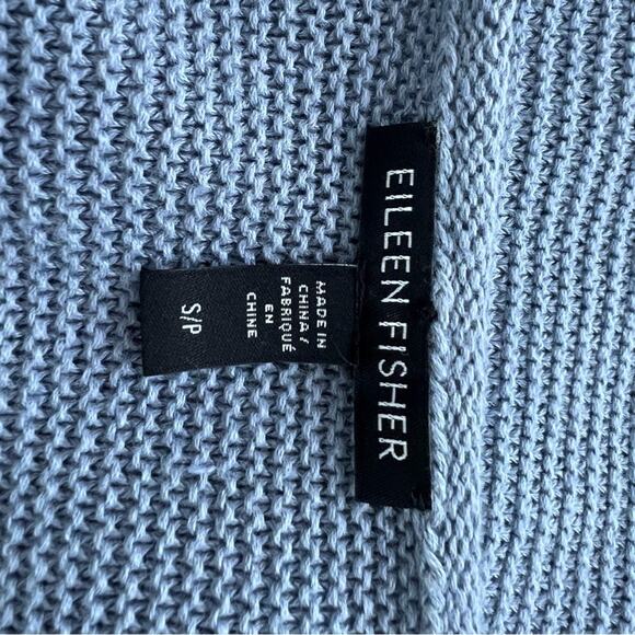 Eileen Fisher Organic Cotton Linen Round Neck Tunic Top Pale Blue Size Small - Picture 8 of 10